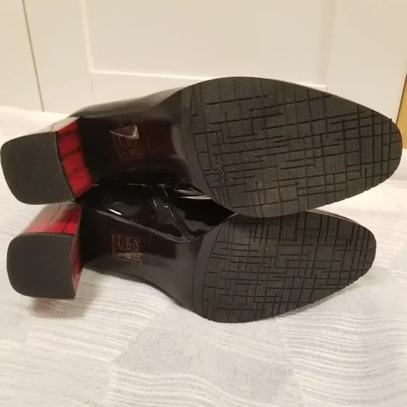 Azura Felisha Bootie Glossy Black Patent Leather Women's 39 - Picture 5 of 9